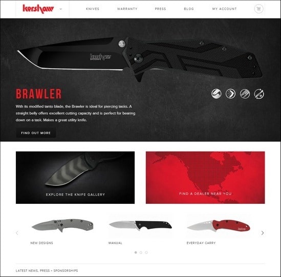 Kershaw is a responsive e-commerce site with unique way of image slideshow