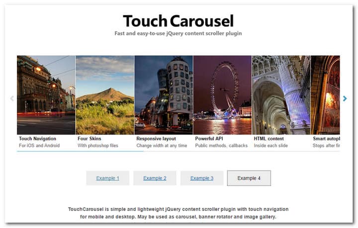TouchCarousel - jQuery Content Scroller and Slider