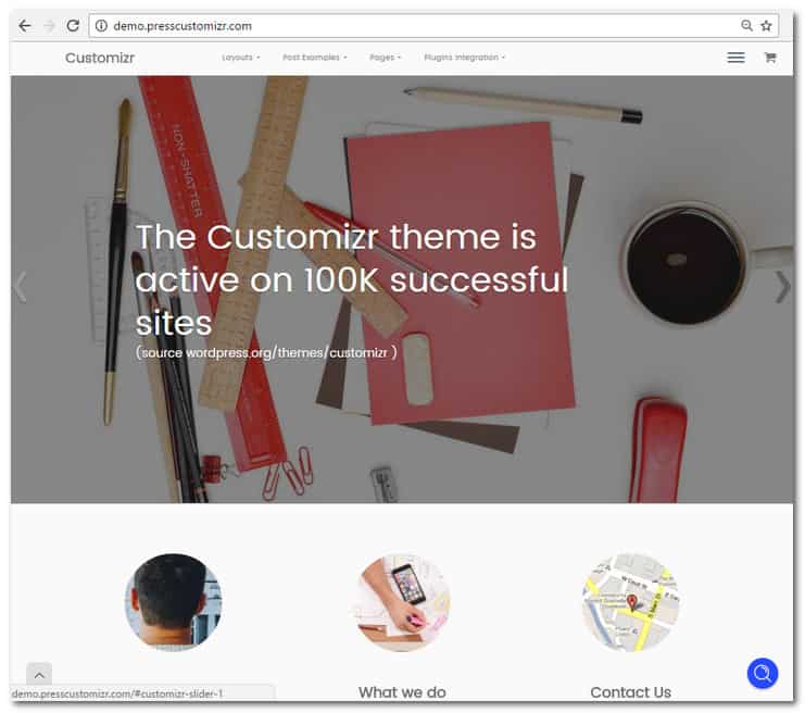 customizr homepage