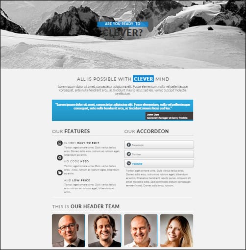 Clever Adobe Muse Template