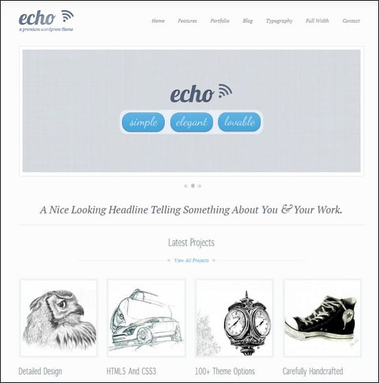 Echo: Clean and Creative WordPress Portfolio Theme