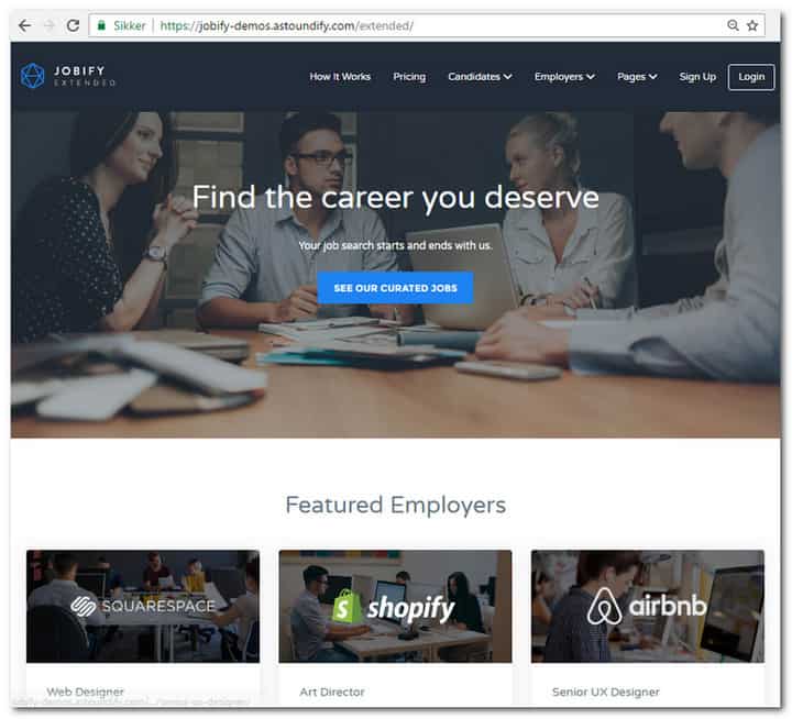 jobify home page