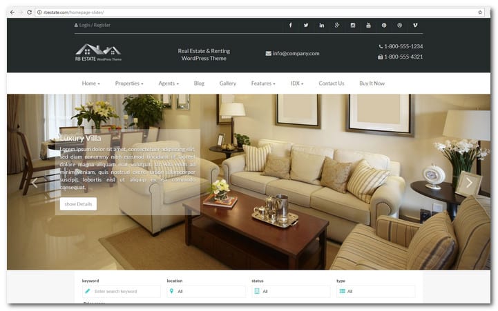 RBestate - Real Estate with MLS IDX Listing WordPress Theme + RTL