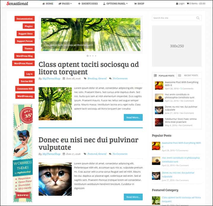 sensational theme