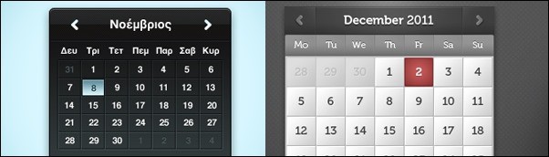 30+ Inspiring Free Calendar and Date Picker PSD Designs