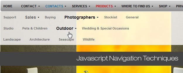 30+ Essential Javascript Framework Supported Navigation Techniques