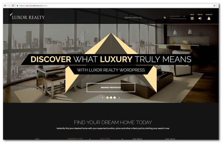 LUXOR - Responsive WordPress Real Estate Theme