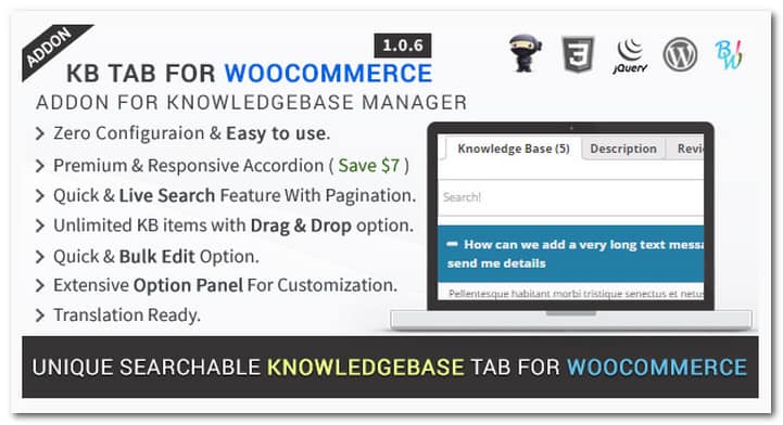 KB Tab For WooCommerce - Knowledge Base Addon
