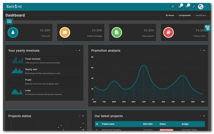 Backend Responsive Bootstrap Admin Dashboard Template
