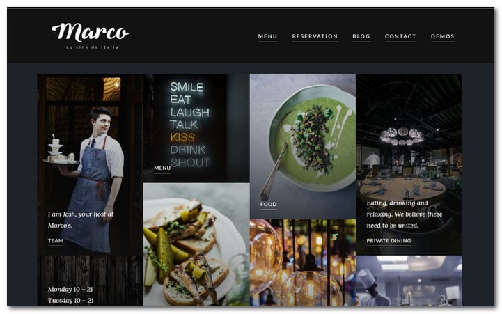 Marco Modern Restaurant WordPress Theme